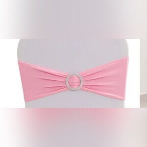 Pink Satin Headband with Rhinestone Circle (180 pieces)